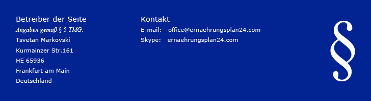 Ernaehrungsplan 24 dot com Impressum